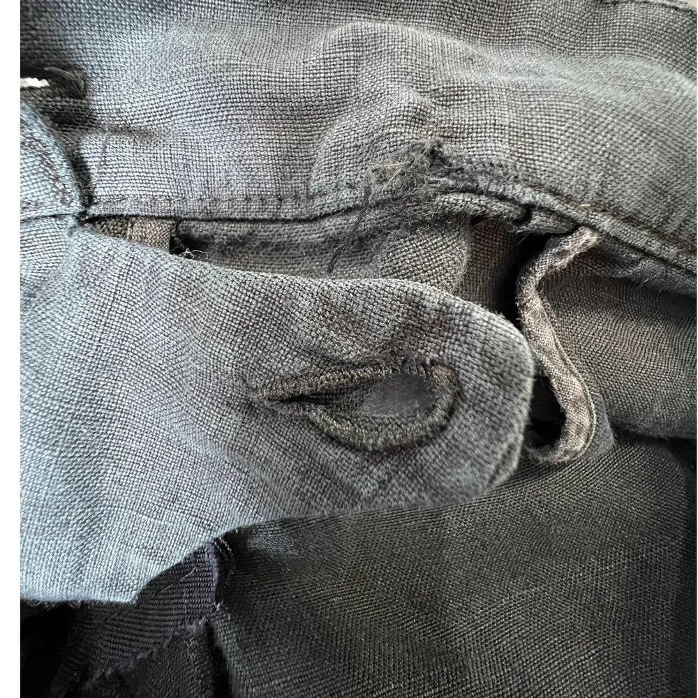 Vintage Chanel Boutique Pleated Charcoal Linen Trousers Size S